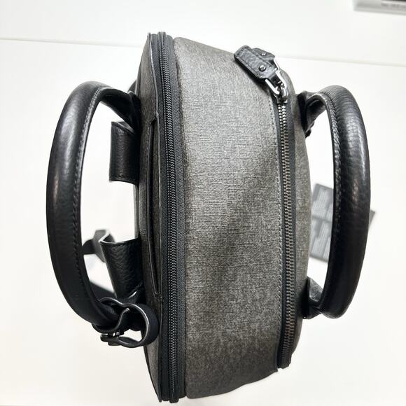 TUMI Varek Hudson Leather Backpack In Gray Black Textured Material - Picture 5 of 13